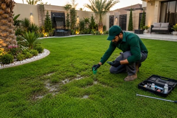 عشب متأثر بالرطوبة في الفحيحيل