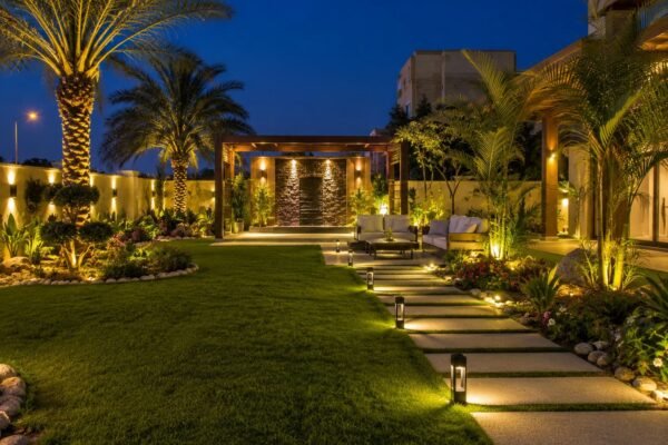 حديقة منزلية عصرية بالخيران