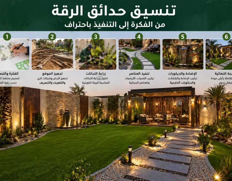 تنسيق حدائق الرقة من الفكرة للتنفيذ