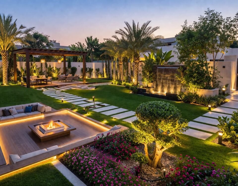 تنسيق حدائق المهبولة تنسيق حديقة كبيرة