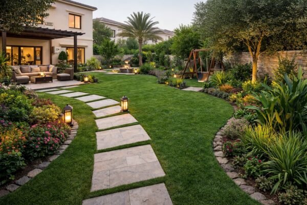 تقسيم حديقة منزلية بالكويت