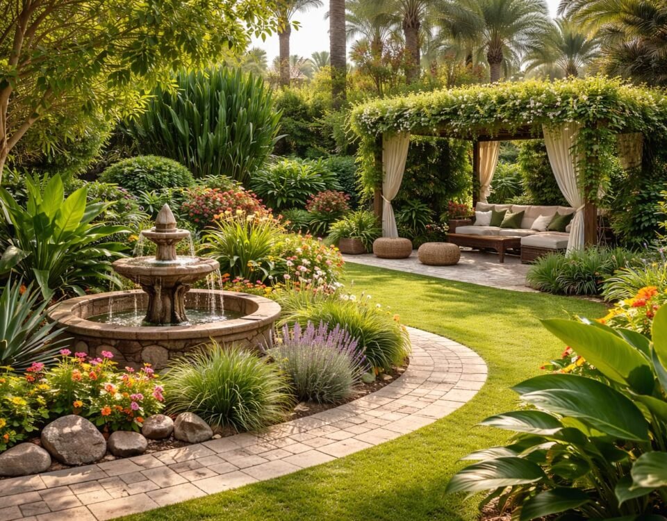 تنسيق حدائق القيصرية بالكويت وحماية النباتات من الأتربة