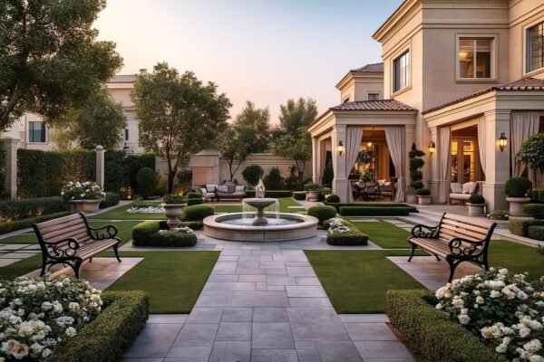 حديقة كلاسيكية راقية في قرطبة بالكويت