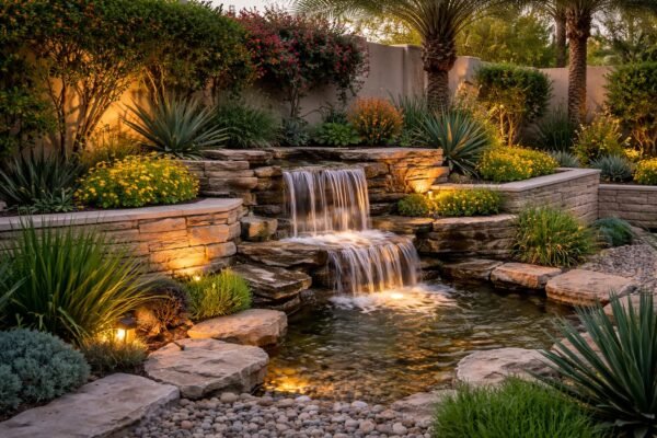 شلال مائي صغير في حديقة الشرق