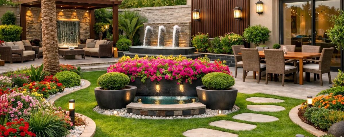 تصميم حديقة منزلية عصرية بالكويت