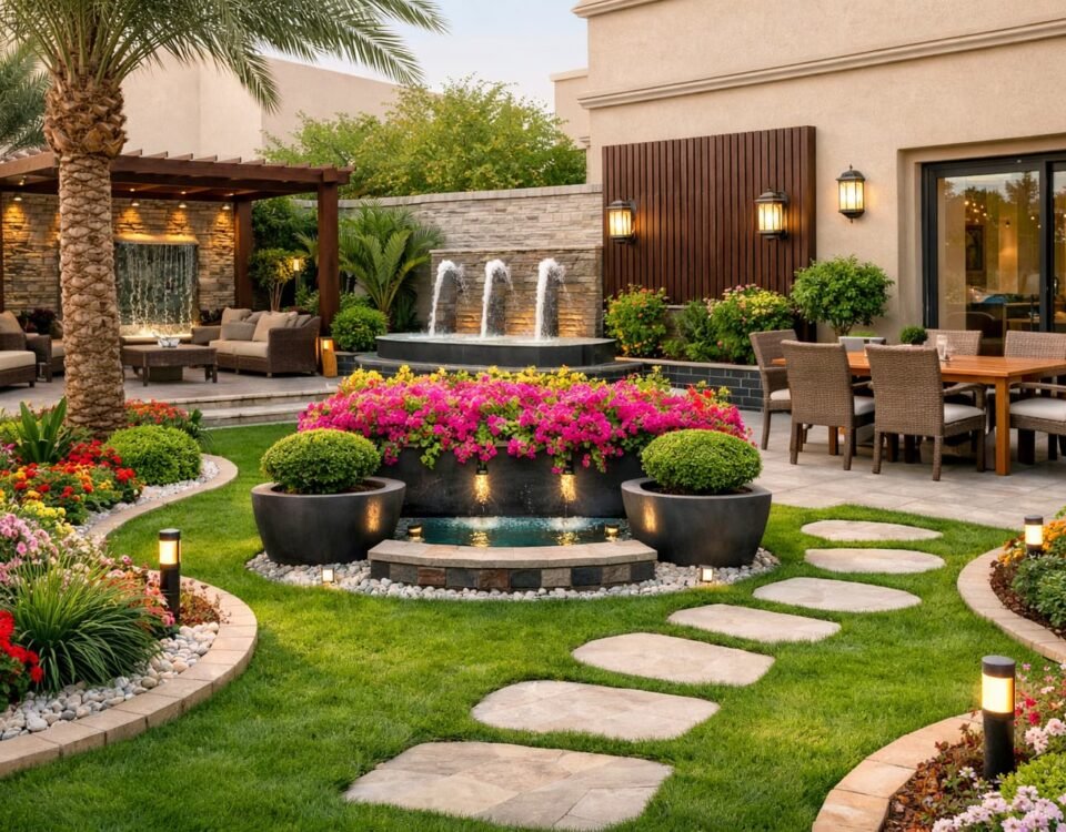 تصميم حديقة منزلية عصرية بالكويت