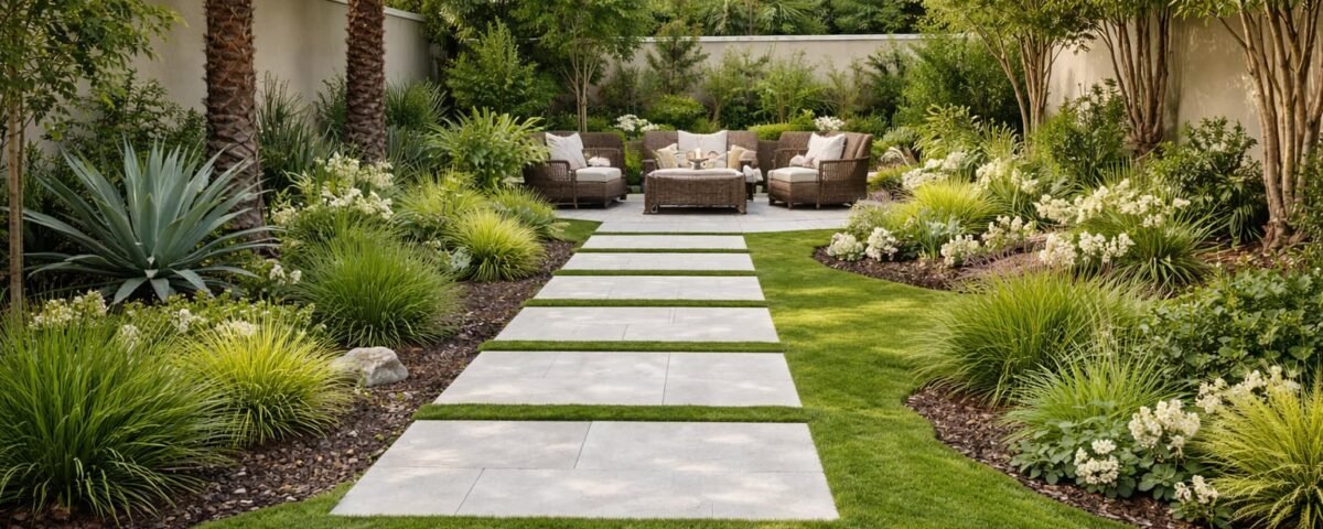 تنسيق حدائق العقيلة بتكلفة متوازنة