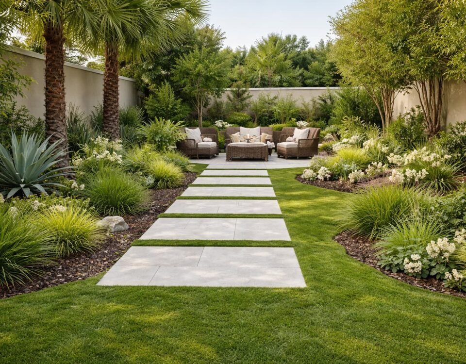 تنسيق حدائق العقيلة بتكلفة متوازنة