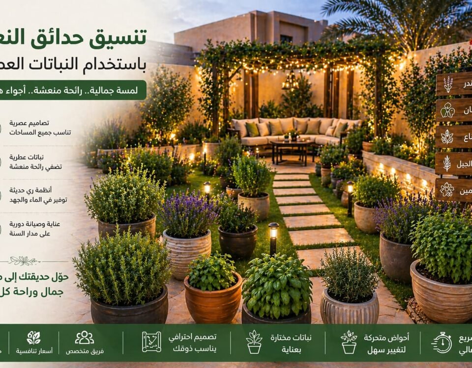 تنسيق حدائق النعيم بالنباتات العطرية