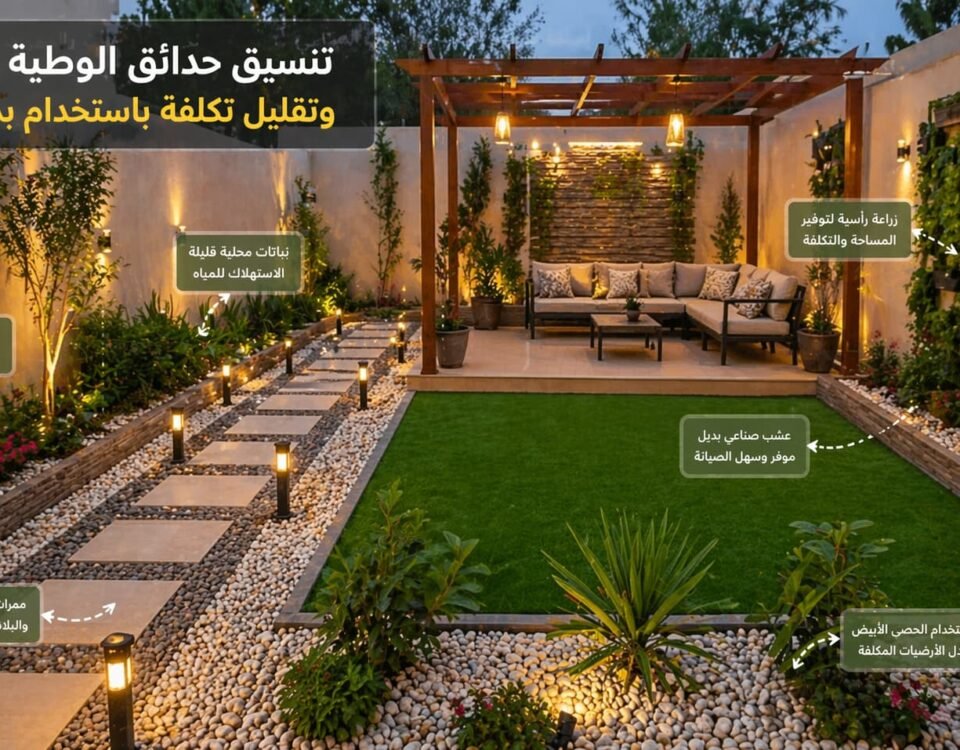 تنسيق حدائق الوطية بالكويت بتصميم اقتصادي