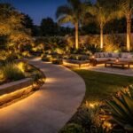 تنسيق حدائق بنيدر بالكويت بإضاءة مخفية