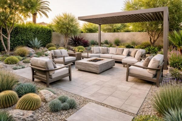 جلسة خارجية حديثة في حديقة بالكويت