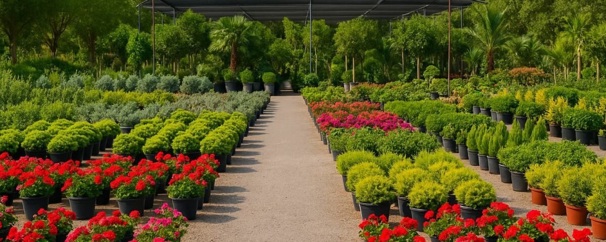 مشاتل الكويت يحتوي على شتلات وزهور ونباتات متنوعة