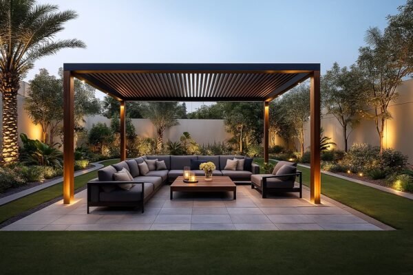 ممر حجري منسق في حديقة