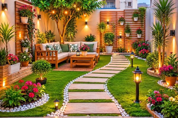 تصميم حديقة منزلية اقتصادية