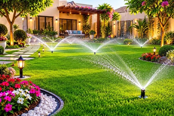 حديقة منزلية بنظام ري حديث