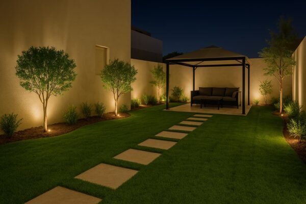 حديقة منزلية في النويصيب بعد تنسيقها