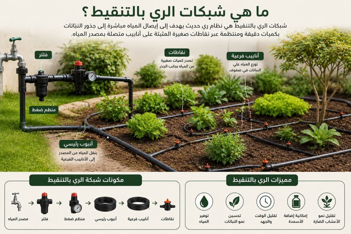 ما هي شبكات الري بالتنقيط وأهم فوائدها للحدائق المنزلية