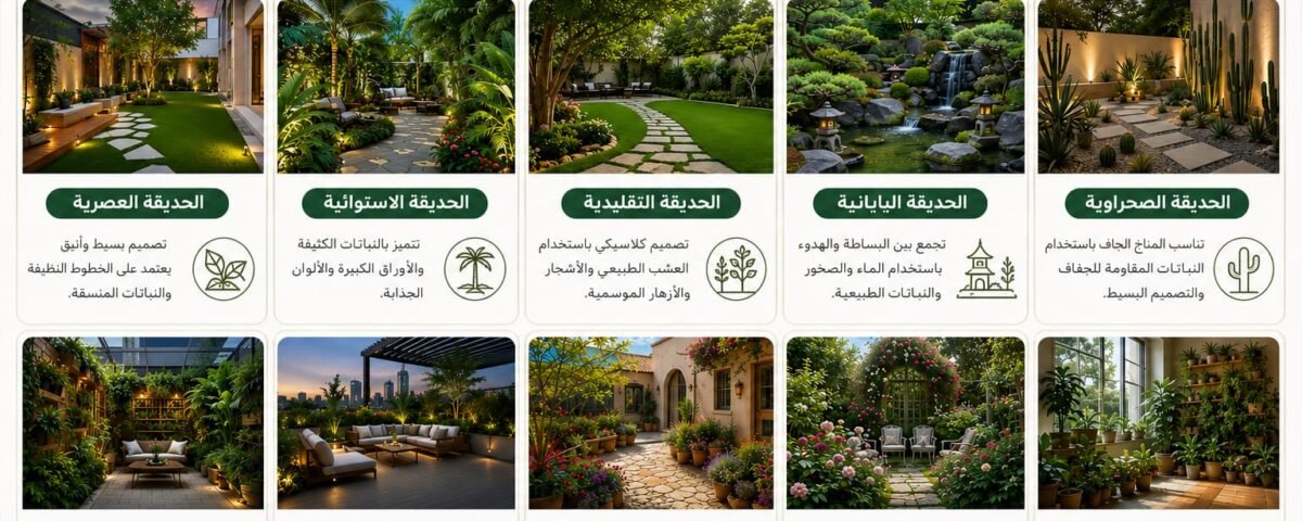 أنواع الحدائق المنزلية بتصاميم متنوعة