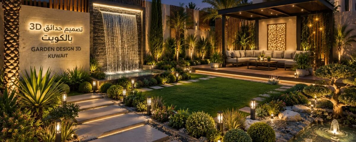 تصميم حدائق 3D بالكويت