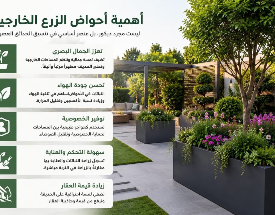 أهمية أحواض الزرع الخارجية في تنسيق الحدائق