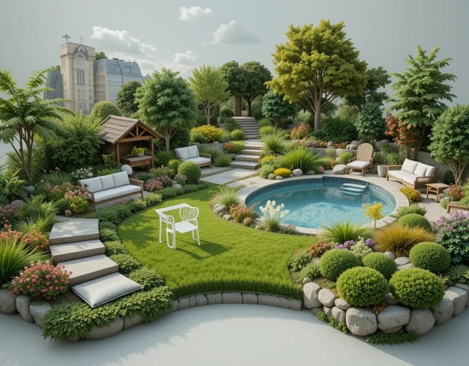 تصميم حدائق 3D بالكويت