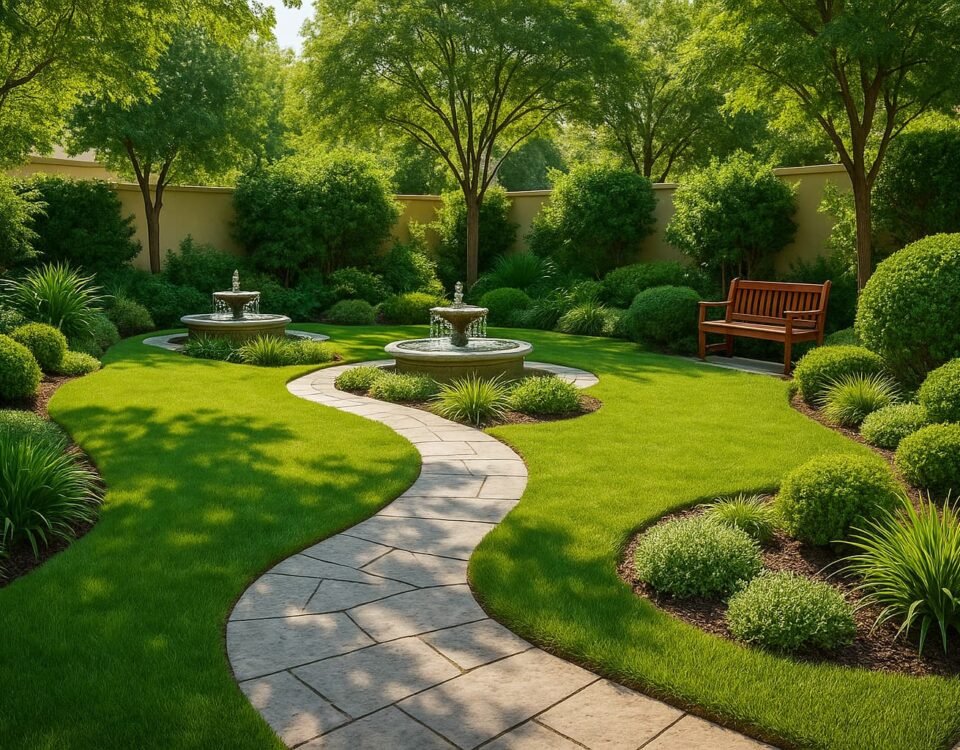 تنسيق حدائق ضاحية عبد الله المبارك