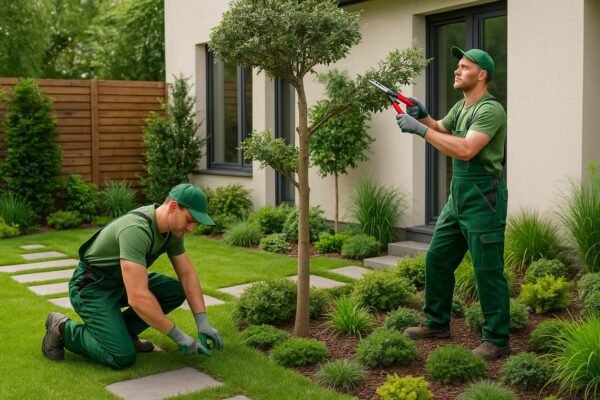 فريق منسقي حدائق في النسيم بالكويت