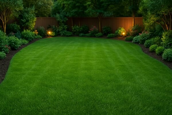 مسطح عشبي أخضر منسق بإتقان