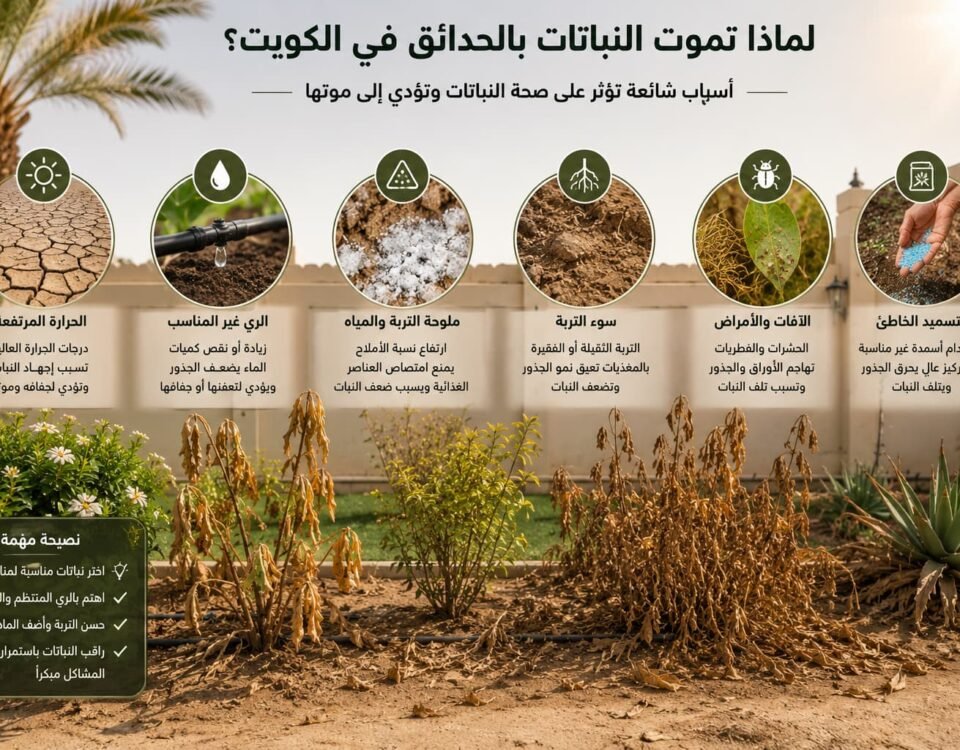لماذا تموت النباتات بالحدائق في الكويت