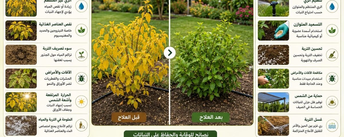 مشكلة اصفرار النباتات وعلاجها