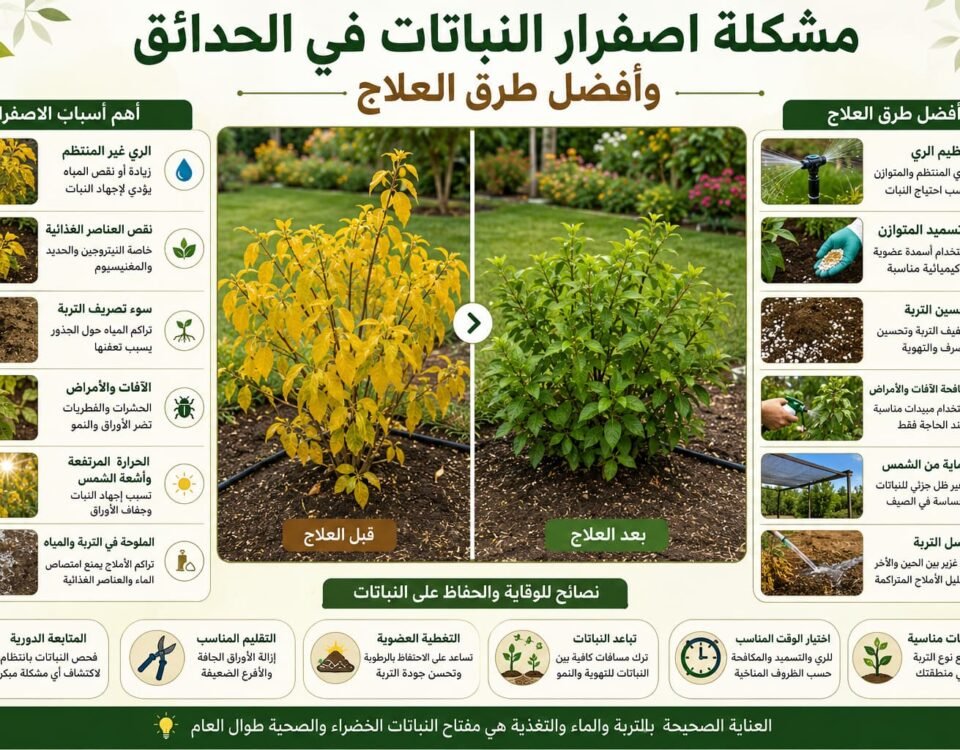 مشكلة اصفرار النباتات وعلاجها
